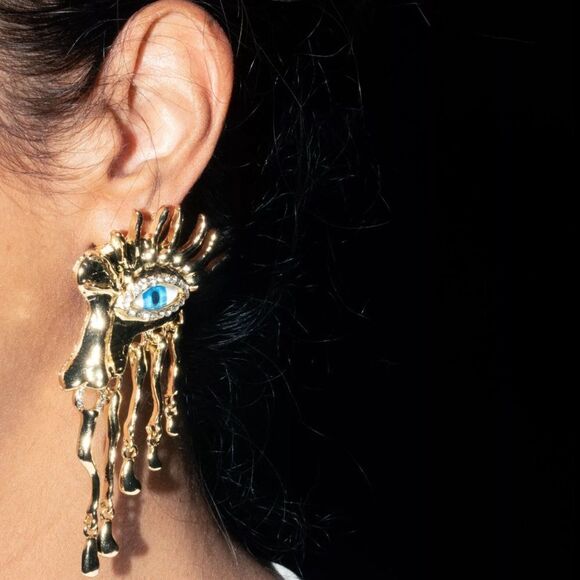 Statement evil eye earrings N770 - Picture 1 of 7